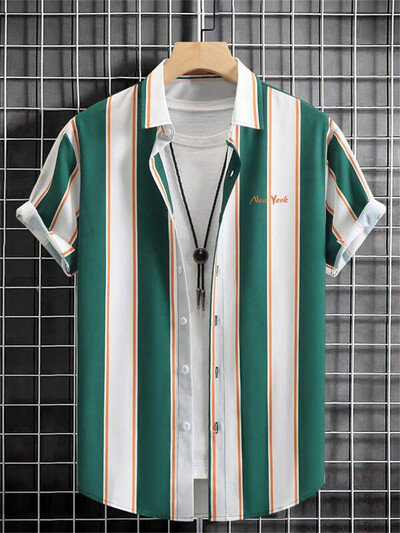 Tokijā apdrukāti krekli ar īsām piedurknēm Vīriešu vasaras pludmales krekls Hawaii ikdienišķa brīvdienu topi Jauni ātri žūstoši, moderni apģērbi vīriešiem