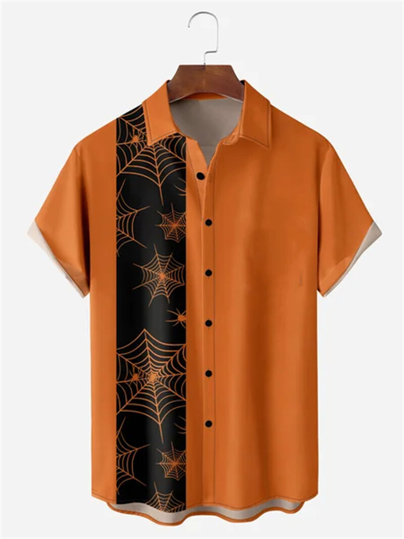 Vasariniai vyriški marškiniai 3D spausdinti taškeliais vienspalviai trumpomis rankovėmis marškinėliai su viena krūtine Havajų atostogų laisvalaikio vyriški atlapai