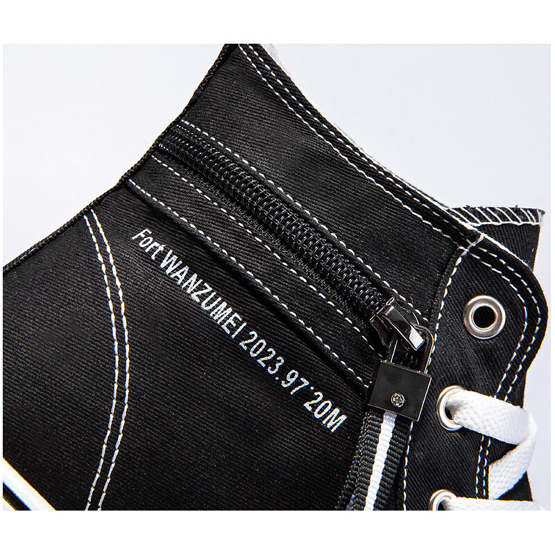 Juodi aukštakulniai vyriški sportbačiai laisvalaikio prekės ženklo drobiniai sportbačiai vyriški batai platforma orui pralaidūs vasariniai batai vyriški 2024 vyriški vulkaniniai batai