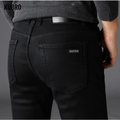 Мъжки класически усъвършенствани модни маркови дънки Jean Homme Man Soft Stretch Black Biker Masculino Denim Trousers Мъжки панталони Гащеризон