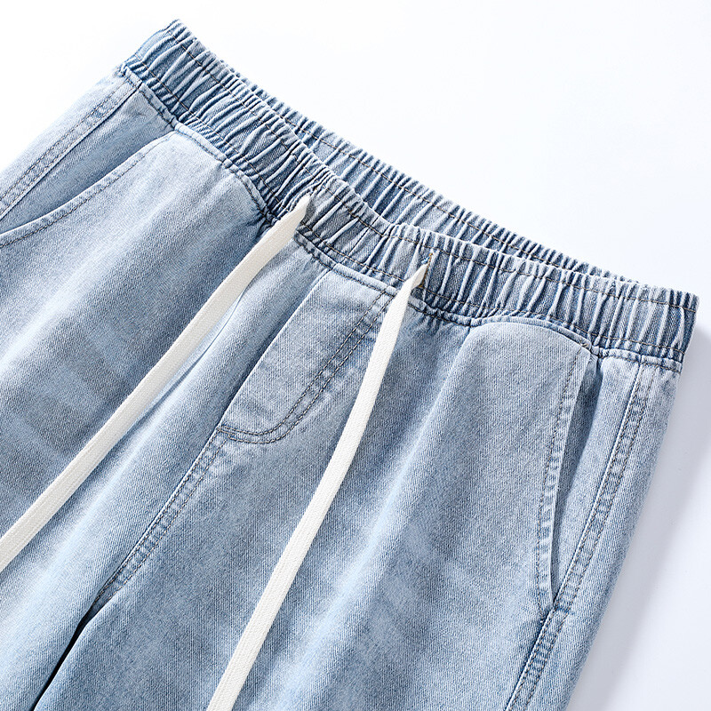 2025 m. Naujiena pavasarį ir rudenį Nauji vyriški džinsai Stilius High Street plačios kelnės Kelnės, skalbtos raišteliu guminės juostos kelnių tendencija