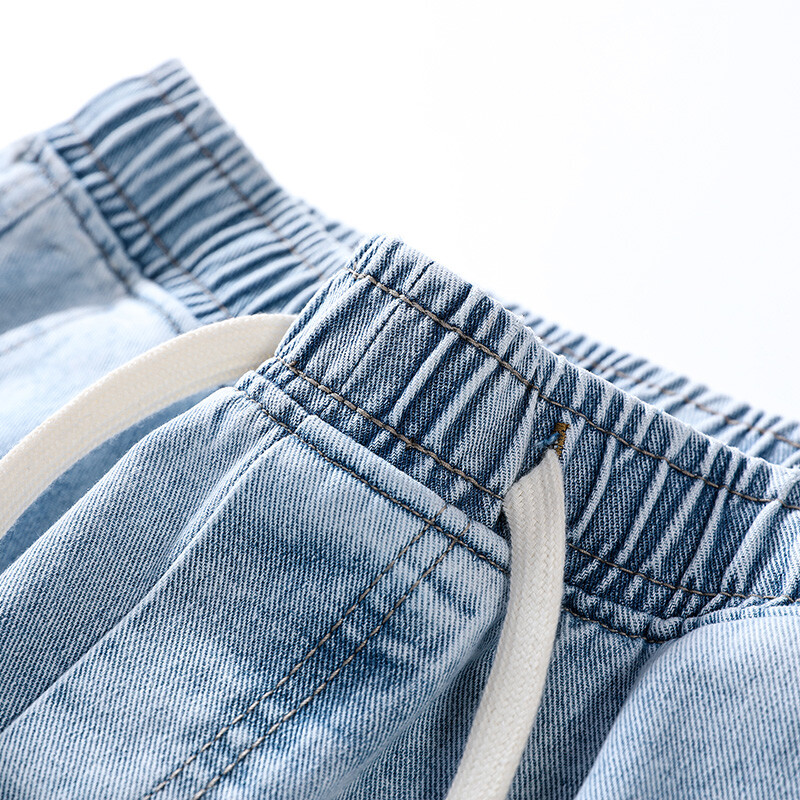 2025 m. Naujiena pavasarį ir rudenį Nauji vyriški džinsai Stilius High Street plačios kelnės Kelnės, skalbtos raišteliu guminės juostos kelnių tendencija