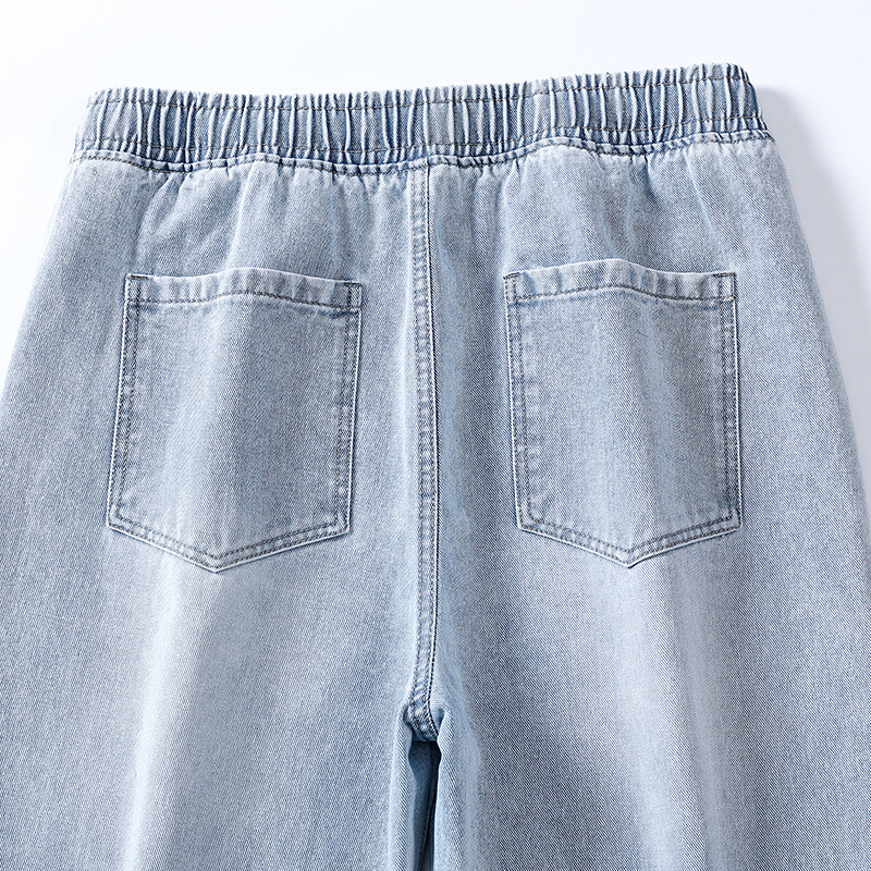 2025 m. Naujiena pavasarį ir rudenį Nauji vyriški džinsai Stilius High Street plačios kelnės Kelnės, skalbtos raišteliu guminės juostos kelnių tendencija