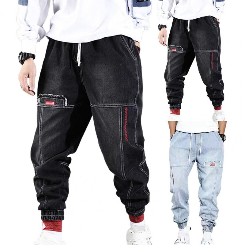 2023 m. nauji gatvės apranga Hip Hop Cargo Pants Vyriški džinsai Elastingi Harun Joggers Rudenį ir Pavasarį Vyriški Drabužiai