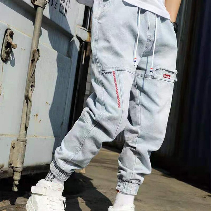 2023 m. nauji gatvės apranga Hip Hop Cargo Pants Vyriški džinsai Elastingi Harun Joggers Rudenį ir Pavasarį Vyriški Drabužiai