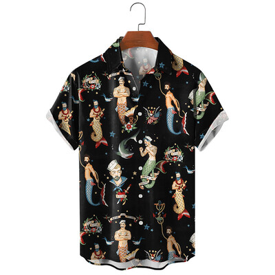 Vasaras Harajuku 3D Sexy Mermaids Print Krekli Hentai Raksti Grafiski Īsi Krekli Vīriešu Modes Smieklīgi Krekli Forši Apģērbi Blūzes