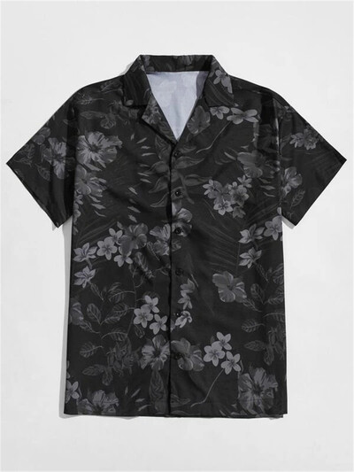 Vīriešu Abstract Art Kubas apkakles krekli Havaju brīvi elpojoši pludmales apģērbi Vīriešu āra ielas modes krekls vasaras vīriešu tops