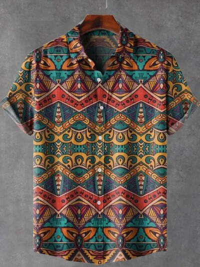 Vasaros nauji vyriški marškinėliai su 3D spausdinimu Terror Pattern Fashion Top linas