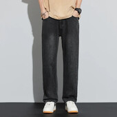 2024 m. grynos medvilnės laisvos tiesios plačios džinsai rudens žiemos mados prekės ženklo Cargo laisvalaikio kelnės vyrams Kelnės