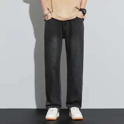 2024 m. grynos medvilnės laisvos tiesios plačios džinsai rudens žiemos mados prekės ženklo Cargo laisvalaikio kelnės vyrams Kelnės