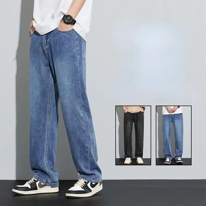 2024 m. grynos medvilnės laisvos tiesios plačios džinsai rudens žiemos mados prekės ženklo Cargo laisvalaikio kelnės vyrams Kelnės