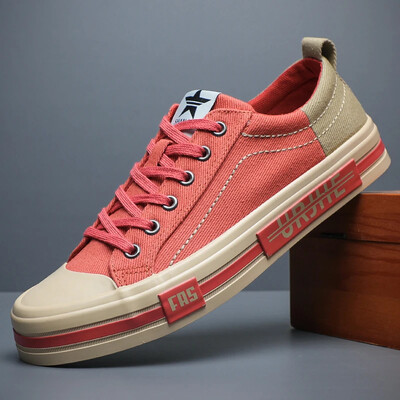 Nauji drobiniai vairavimo batai Vyriški suvarstomi vulkanizuoti drobiniai batai Vyriški dizainerio plokščiapadžiai Neslystantys laisvalaikio sportbačiai vyrams 24140