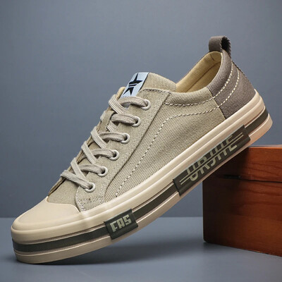 Nauji drobiniai vairavimo batai Vyriški suvarstomi vulkanizuoti drobiniai batai Vyriški dizainerio plokščiapadžiai Neslystantys laisvalaikio sportbačiai vyrams 24140