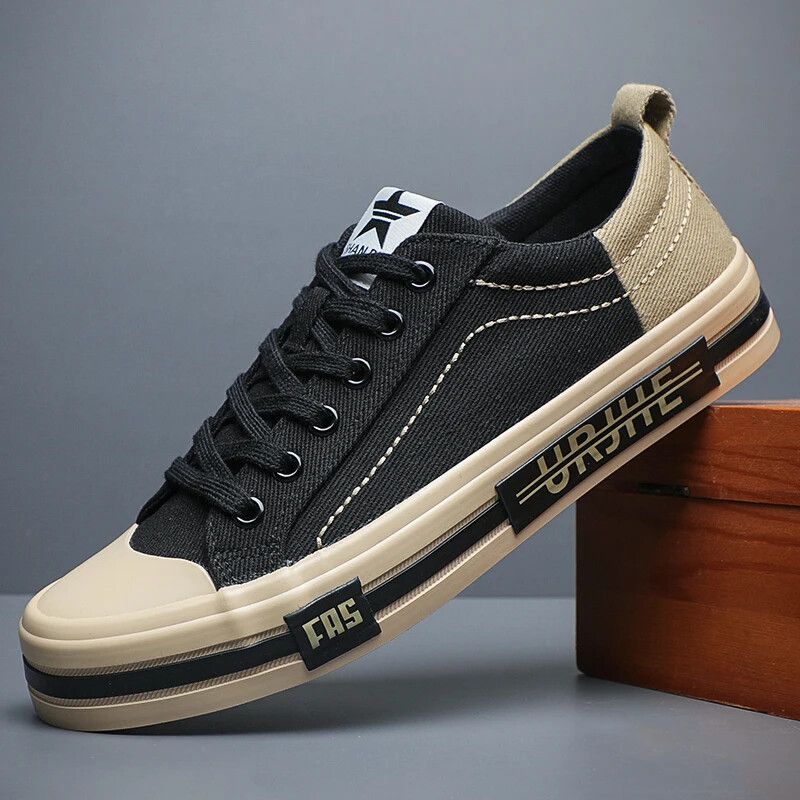 Nauji drobiniai vairavimo batai Vyriški suvarstomi vulkanizuoti drobiniai batai Vyriški dizainerio plokščiapadžiai Neslystantys laisvalaikio sportbačiai vyrams 24140