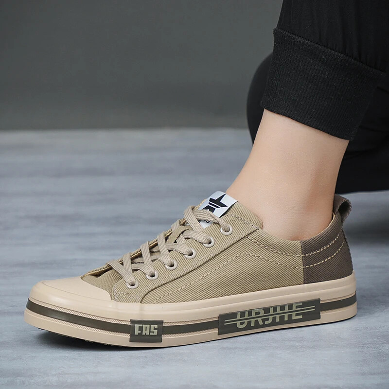 Nauji drobiniai vairavimo batai Vyriški suvarstomi vulkanizuoti drobiniai batai Vyriški dizainerio plokščiapadžiai Neslystantys laisvalaikio sportbačiai vyrams 24140