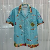 2024 m. ankstyvas pavasaris ir vasara Naujos mados mados Kasdieniai gatvės vyriški marškiniai su skaitmenine spauda trumpomis rankovėmis Marškiniai madingiems vyrams