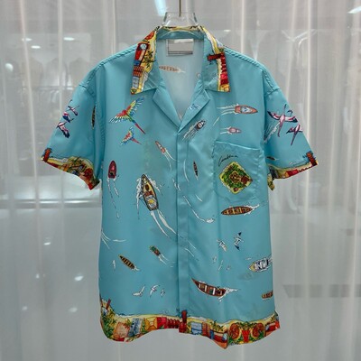 2024 m. ankstyvas pavasaris ir vasara Naujos mados mados Kasdieniai gatvės vyriški marškiniai su skaitmenine spauda trumpomis rankovėmis Marškiniai madingiems vyrams