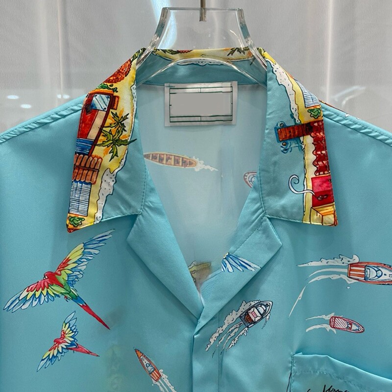 2024 m. ankstyvas pavasaris ir vasara Naujos mados mados Kasdieniai gatvės vyriški marškiniai su skaitmenine spauda trumpomis rankovėmis Marškiniai madingiems vyrams