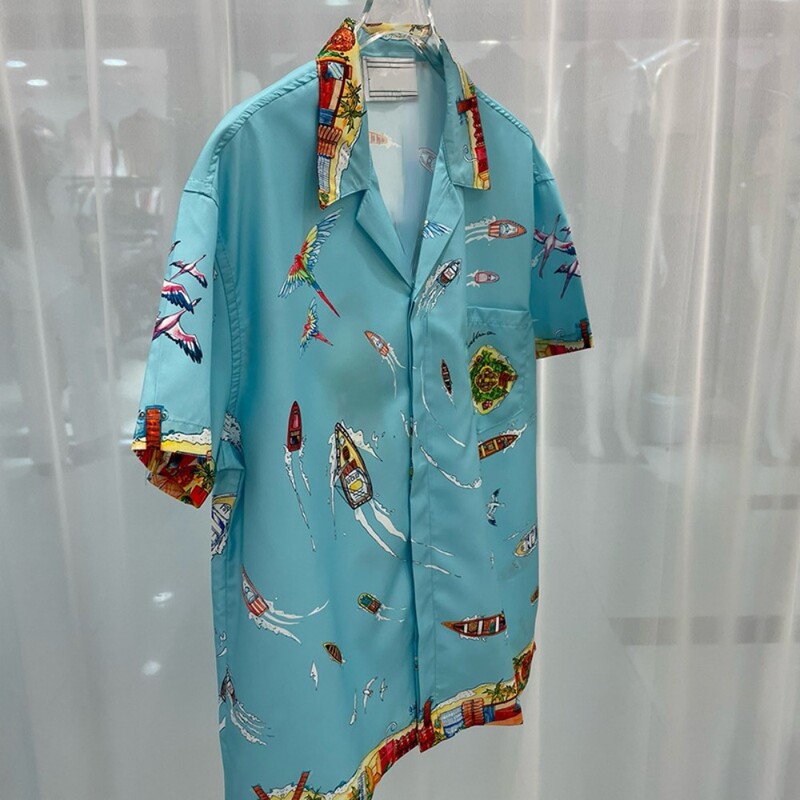 2024 m. ankstyvas pavasaris ir vasara Naujos mados mados Kasdieniai gatvės vyriški marškiniai su skaitmenine spauda trumpomis rankovėmis Marškiniai madingiems vyrams