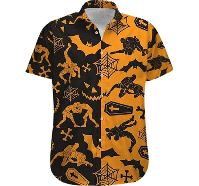 Helovino vakarėlio drabužiai Vyriški šventiniai marškinėliai trumpomis rankovėmis Vasaros laisvalaikio gatvės marškinėliai 2023 m. Nauji vyriški lauko siaubo Harajuku marškinėliai