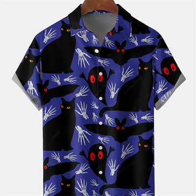 Helovino vakarėlio drabužiai Vyriški šventiniai marškinėliai trumpomis rankovėmis Vasaros laisvalaikio gatvės marškinėliai 2023 m. Nauji vyriški lauko siaubo Harajuku marškinėliai