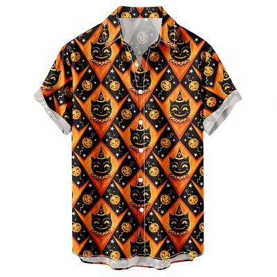 Helovino vakarėlio drabužiai Vyriški šventiniai marškinėliai trumpomis rankovėmis Vasaros laisvalaikio gatvės marškinėliai 2023 m. Nauji vyriški lauko siaubo Harajuku marškinėliai