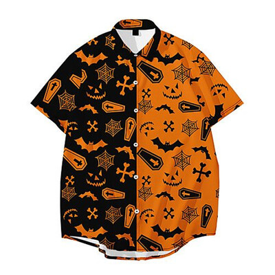 Helovino vakarėlio drabužiai Vyriški šventiniai marškinėliai trumpomis rankovėmis Vasaros laisvalaikio gatvės marškinėliai 2023 m. Nauji vyriški lauko siaubo Harajuku marškinėliai