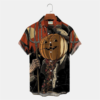 Helovino vakarėlio drabužiai Vyriški šventiniai marškinėliai trumpomis rankovėmis Vasaros laisvalaikio gatvės marškinėliai 2023 m. Nauji vyriški lauko siaubo Harajuku marškinėliai