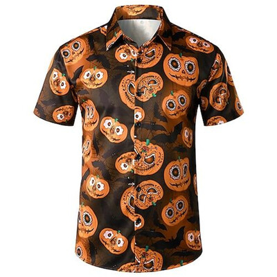 Helovino vakarėlio drabužiai Vyriški šventiniai marškinėliai trumpomis rankovėmis Vasaros laisvalaikio gatvės marškinėliai 2023 m. Nauji vyriški lauko siaubo Harajuku marškinėliai