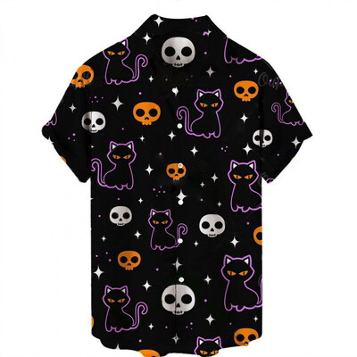 Helovino vakarėlio drabužiai Vyriški šventiniai marškinėliai trumpomis rankovėmis Vasaros laisvalaikio gatvės marškinėliai 2023 m. Nauji vyriški lauko siaubo Harajuku marškinėliai