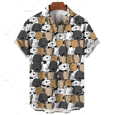 Vyriški marškinėliai Havajų trumpomis rankovėmis vyriški drabužiai Madingi marškinėliai mergaitei Kawaii Kitten Top marškinėliai Harajuku mielos palaidinės viršūnės