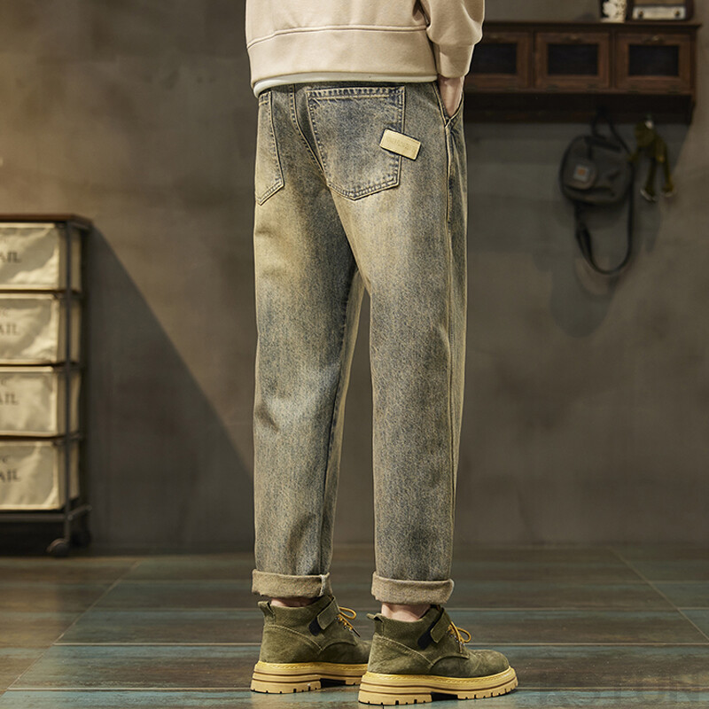 KSTUN Brīvi džinsi Vīriešu Harēms Bikses Džinsu Bikses Retro zilas Modes Paches Kabatas Vīriešu Apģērbs Bikses Vintage Oversize 40 42