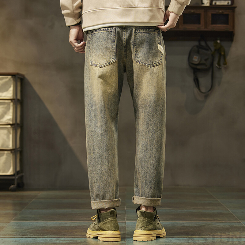 KSTUN Brīvi džinsi Vīriešu Harēms Bikses Džinsu Bikses Retro zilas Modes Paches Kabatas Vīriešu Apģērbs Bikses Vintage Oversize 40 42