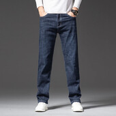 Vyriški Prabangūs Džinsiniai Juodai Mėlynos Spalvos Džinsai Y2K Vintažiniai Drabužiai Vyriški Baggy Kelnės Vetement Homme Dydis 44 46