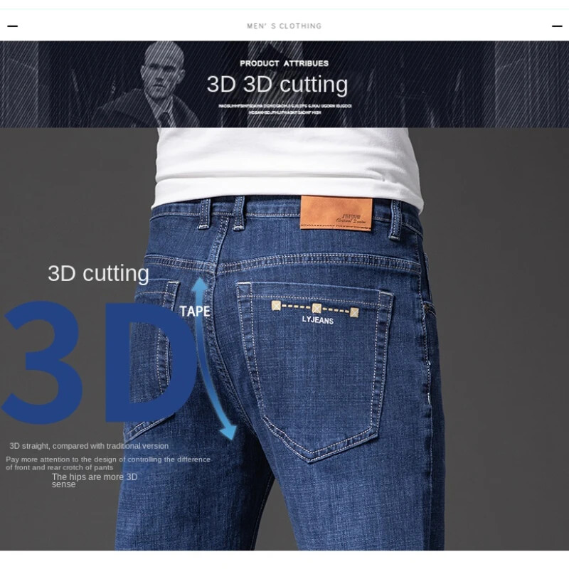 Vyriški Prabangūs Džinsiniai Juodai Mėlynos Spalvos Džinsai Y2K Vintažiniai Drabužiai Vyriški Baggy Kelnės Vetement Homme Dydis 44 46