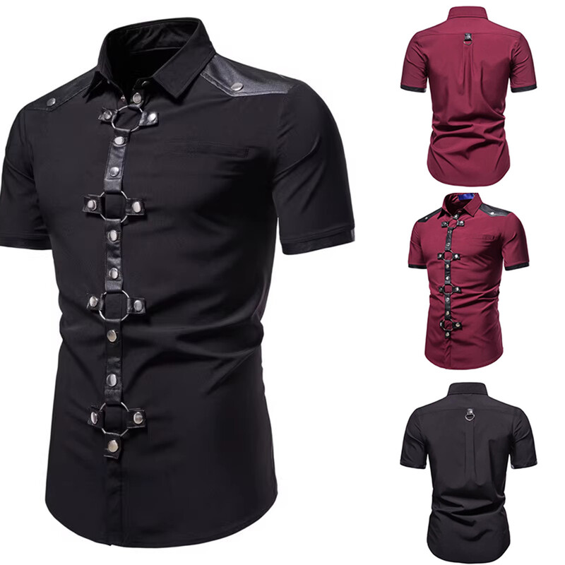 Meeste lühikeste varrukatega särk, kostüüm ööklubi Cosplay Meeste puuvillane särk