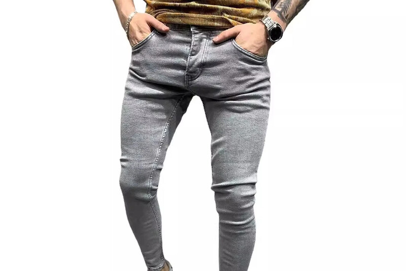 Vīriešu elastīgi šauri džinsi Klasiski četru krāsu elastīgi, šauri vīriešu apģērbi, masīvkoka džinsu bikses, vīriešu ielas Slim Fit Y2k vīriešu džinsi