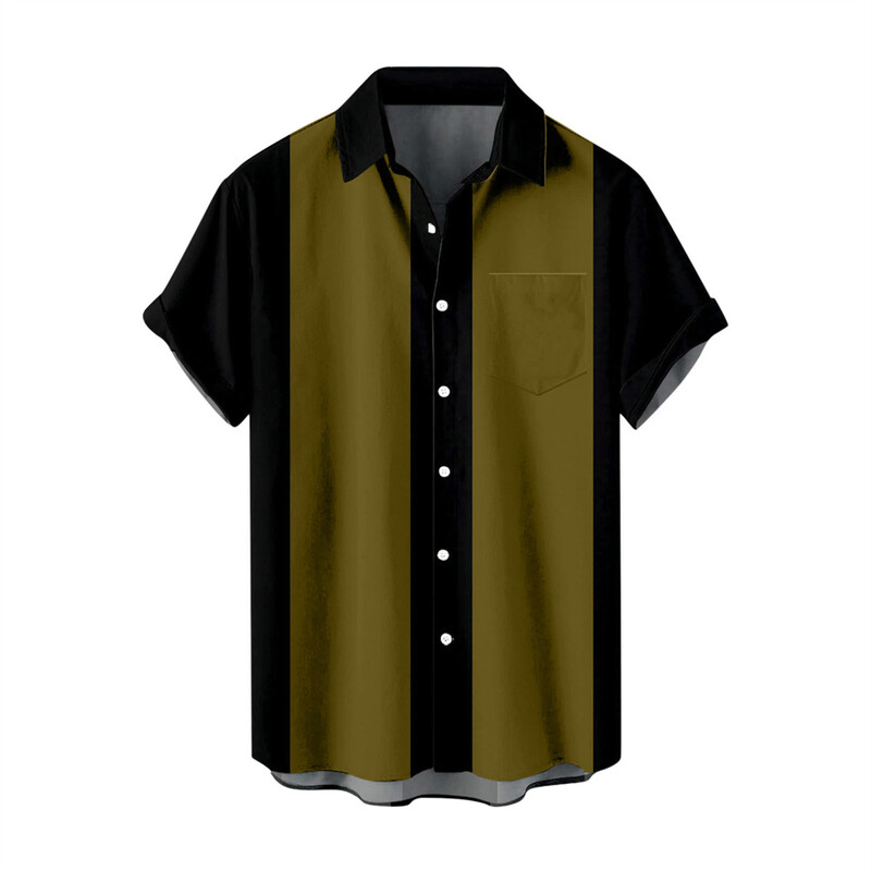 Ljetna nova muška džepna košulja kratkih rukava, modna ležerna jednobojna jednobojna košulja s reverom za plažu, visokokvalitetna vrhunska udobna mekana tkanina