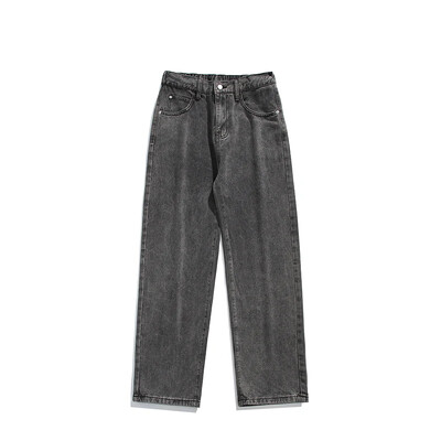 5 spalvos Pavasaris ruduo Nauja mada Korėjos Laisvi Tiesūs Džinsai Vyriški Kelnės elastinga juosmuo plati kojos Laisvalaikio kelnės Vyriški drabužiai