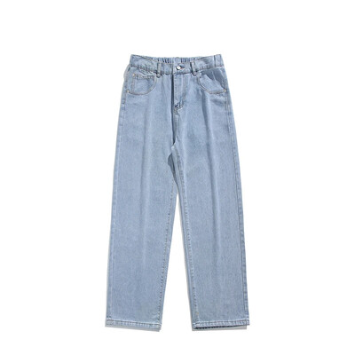 5 spalvos Pavasaris ruduo Nauja mada Korėjos Laisvi Tiesūs Džinsai Vyriški Kelnės elastinga juosmuo plati kojos Laisvalaikio kelnės Vyriški drabužiai