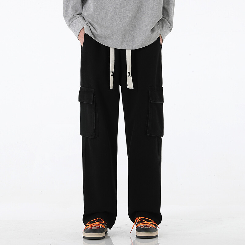 2024 m. Nauji Vyriški Baggy Cargo Džinsai Madingi Streetwear Vintažinės plačios kelnės Amerikietiški Streetwear Y2K Big Pocket Jaunimo kombinezonai