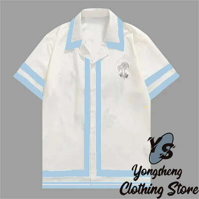 2024 m. Nauji vyriški marškiniai trumpomis rankovėmis Madingi marškiniai Havajietiški laisvalaikio patogūs atostogų kelionių dideli vyriški viršutiniai drabužiai