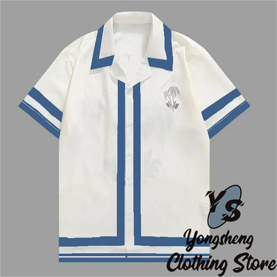 2024 m. Nauji vyriški marškiniai trumpomis rankovėmis Madingi marškiniai Havajietiški laisvalaikio patogūs atostogų kelionių dideli vyriški viršutiniai drabužiai