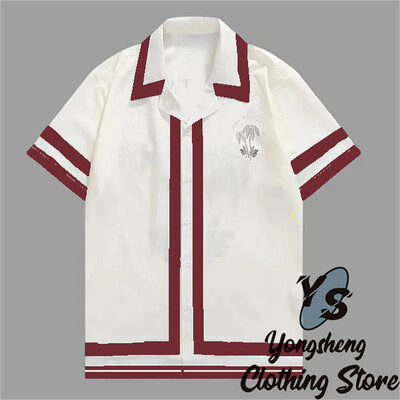 2024 m. Nauji vyriški marškiniai trumpomis rankovėmis Madingi marškiniai Havajietiški laisvalaikio patogūs atostogų kelionių dideli vyriški viršutiniai drabužiai