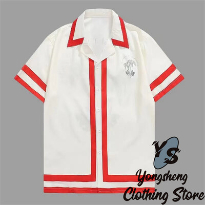 2024 m. Nauji vyriški marškiniai trumpomis rankovėmis Madingi marškiniai Havajietiški laisvalaikio patogūs atostogų kelionių dideli vyriški viršutiniai drabužiai