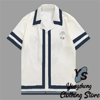 2024 m. Nauji vyriški marškiniai trumpomis rankovėmis Madingi marškiniai Havajietiški laisvalaikio patogūs atostogų kelionių dideli vyriški viršutiniai drabužiai