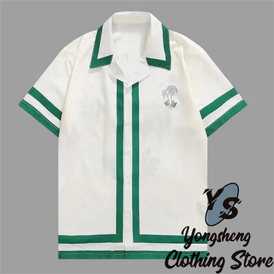 2024 m. Nauji vyriški marškiniai trumpomis rankovėmis Madingi marškiniai Havajietiški laisvalaikio patogūs atostogų kelionių dideli vyriški viršutiniai drabužiai