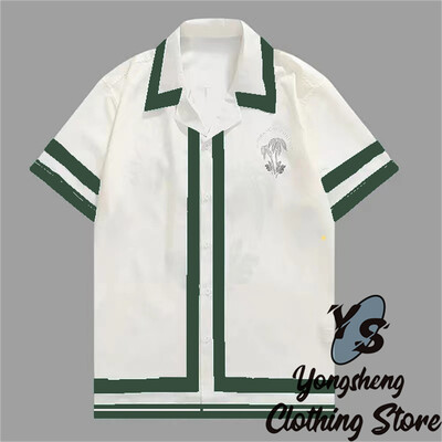 2024 m. Nauji vyriški marškiniai trumpomis rankovėmis Madingi marškiniai Havajietiški laisvalaikio patogūs atostogų kelionių dideli vyriški viršutiniai drabužiai