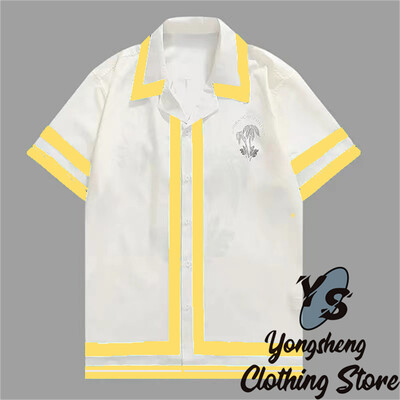 2024 m. Nauji vyriški marškiniai trumpomis rankovėmis Madingi marškiniai Havajietiški laisvalaikio patogūs atostogų kelionių dideli vyriški viršutiniai drabužiai