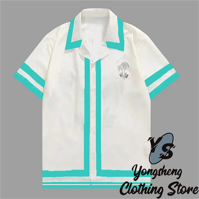 2024 m. Nauji vyriški marškiniai trumpomis rankovėmis Madingi marškiniai Havajietiški laisvalaikio patogūs atostogų kelionių dideli vyriški viršutiniai drabužiai